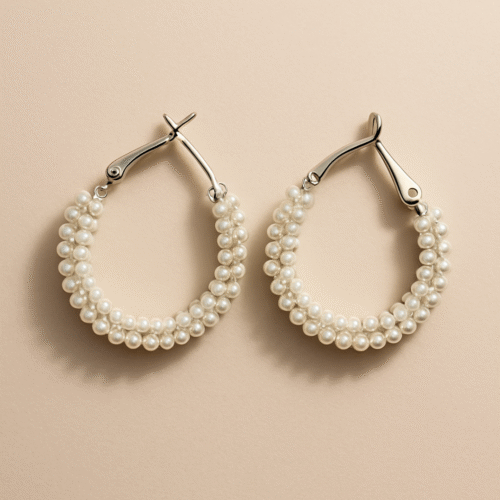 Pearl Bloom Hoops