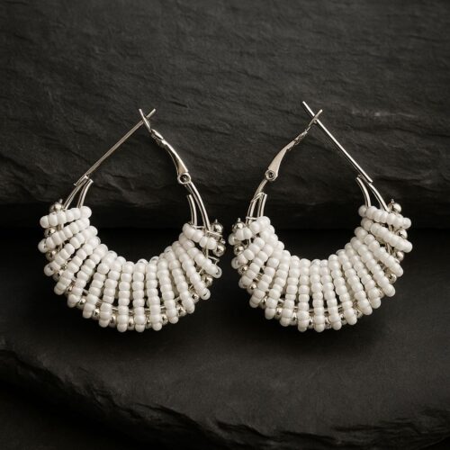 Pearl Spiral Hoops