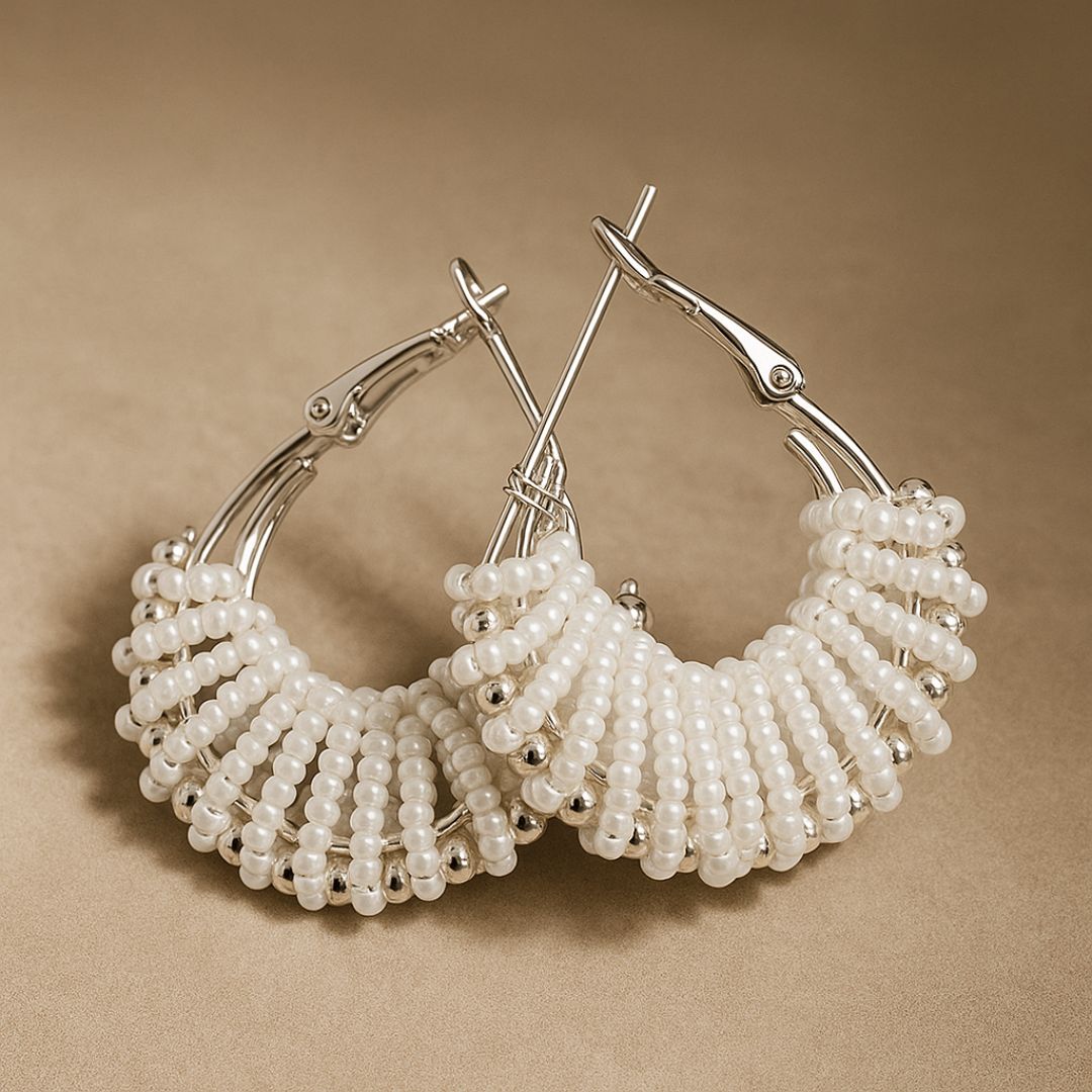 Pearl Spiral Hoops - Image 2