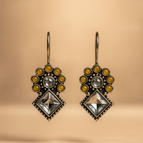 Triangle Flower Earrings