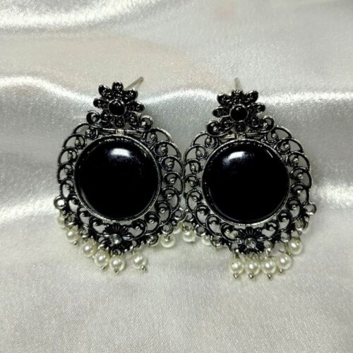 Black Emerald Oxidised Jhumka