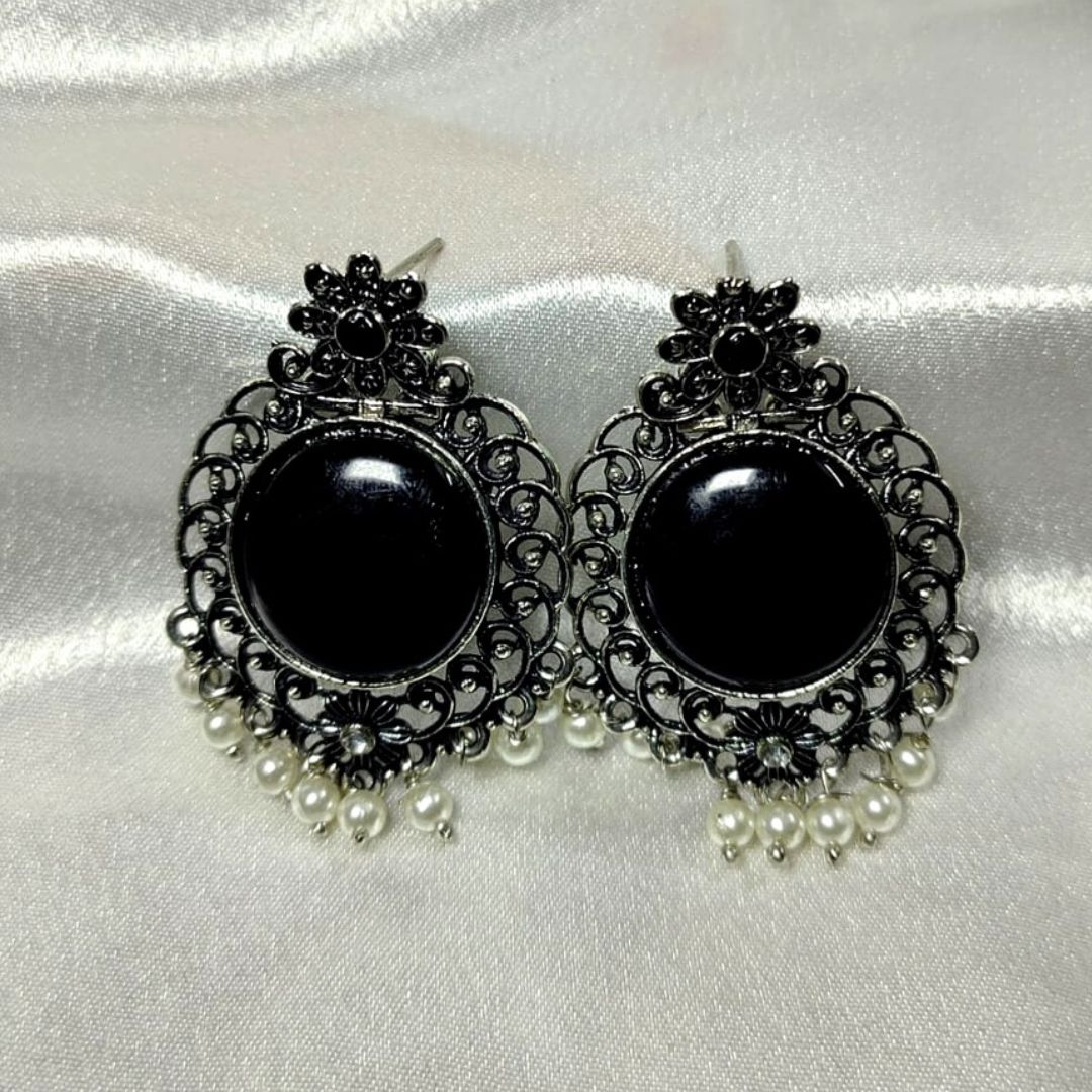 Black Emerald Oxidised Jhumka